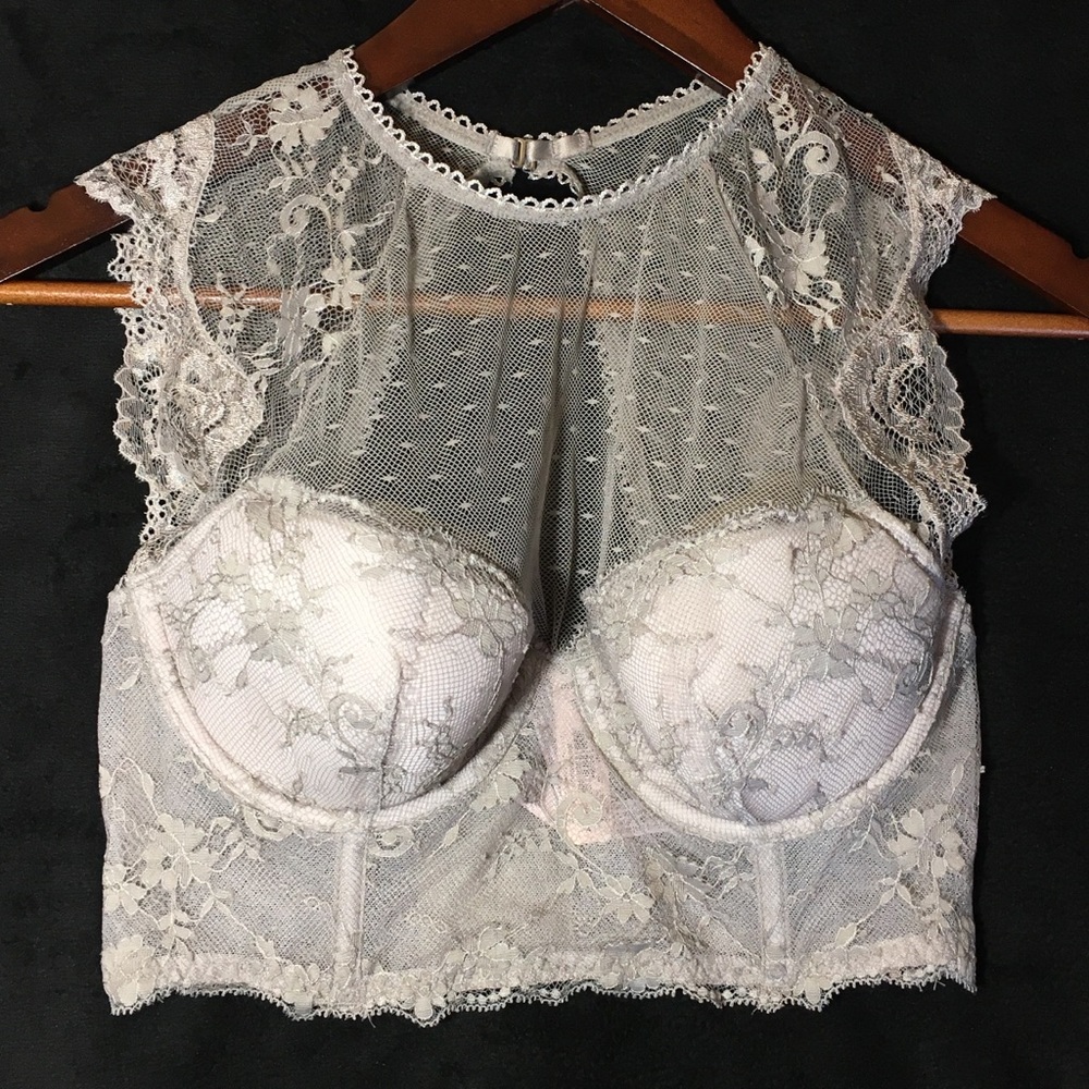 Dream Angels Lace & Dot Mesh High-neck Bra - Picture 2 of 8